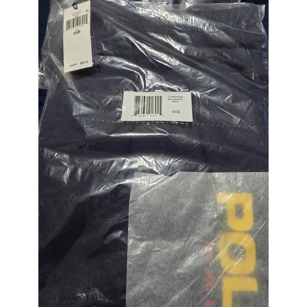 Polo Sport Ralph Lauren Fleece Shorts Navy Blue Big & Tall Men's Size 6XB NWT